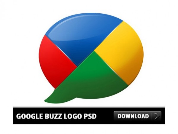 Glossy Colorful Google Buzz Logo PSD web unique stylish simple shiny quality original new modern logo hi-res HD google buzz icon google buzz glossy fresh free download free download design creative colorful clean 3d   