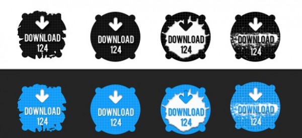 8 Grunge Splatter Download Buttons Set PSD web unique ui elements ui stylish splatter set quality psd original new modern interface hi-res HD grunge fresh free download free elements download buttons download detailed design creative clean blue black arrow   