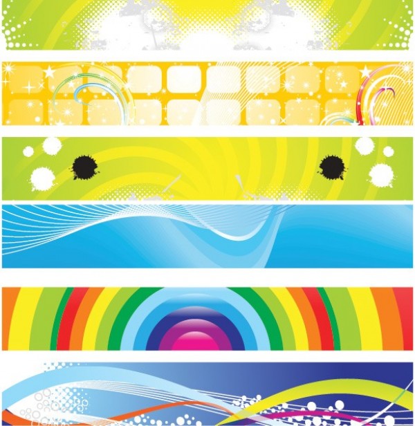 7 Vibrant Colorful Vector Banner Backgrounds web vector unique ui elements stylish set rainbow quality original new interface illustrator high quality hi-res HD graphic fresh free download free elements download detailed design creative colorful banners background abstract   