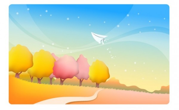 Autumn Scene Paper Plane Vector Background web vector unique stylish quality paper airplane original landscape illustrator high quality graphic fresh free download free download design creative countryside background autumn scene autumn   