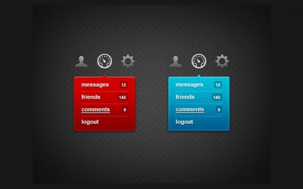 2 Pretty Dropdown Menus Set PSD web app dashboard web unique ui elements ui tooltip stylish social red quality psd original new modern menu interface hi-res HD fresh free download free elements dropdown menu. minimal dropdown download detailed design creative clean blue   