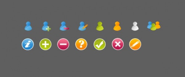12 Colorful User and Control Icons Set PSD x icon web user icons unique ui elements ui stylish set round quality psd original new modern minimal interface icons hi-res HD fresh free download free elements download detailed design cross icon creative control icons clean check icon add icon   