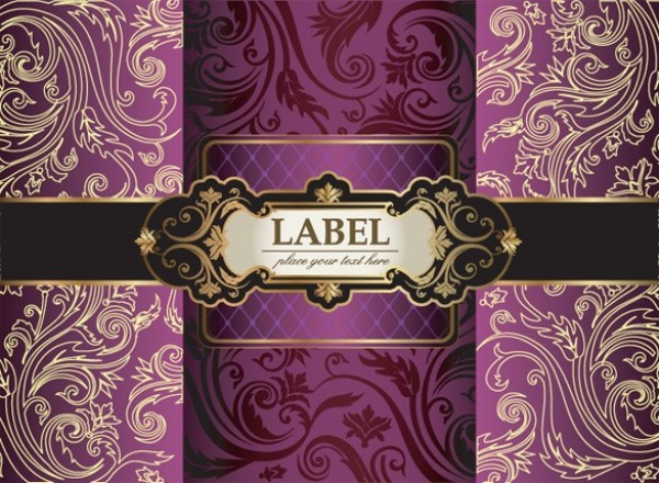 Gorgeous Label Floral Vector Background web vintage vector unique ui elements swirl stylish scroll quality purple ornate original new luxury label interface illustrator high quality hi-res HD graphic gold scroll fresh free download free floral elements download detailed design creative covers book covers background   