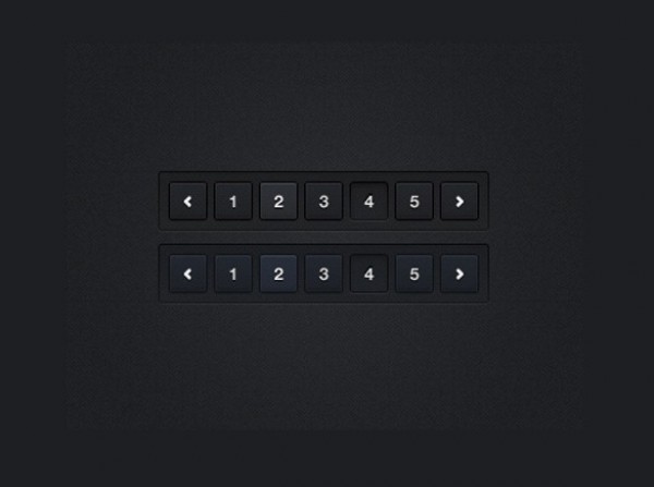 Sleek Dark Pagination Interface PSD web unique ui elements ui stylish set quality psd pressed pagination page navigation original new modern interface inset hi-res HD fresh free download free elements download detailed design dark pagination dark creative clean buttons black active   