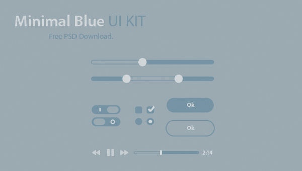 Flat Minimal Blue UI Elements Kit PSD web vector unique ui set ui kit ui elements toggles stylish slider set radio buttons quality psd ui psd playback controls original new interface illustrator high quality hi-res HD graphic fresh free download free form elements flat ui kit flat elements download detailed design creative check boxes buttons   