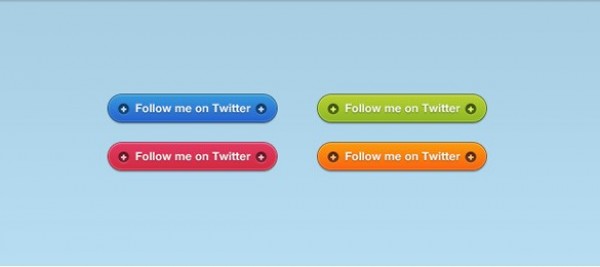 4 Vibrant Twitter Follow Me Buttons Set PSD web unique ui elements ui twitter stylish set red quality psd original orange new modern interface hi-res HD green fresh free download free follow me elements download detailed design creative colorful clean buttons blue   