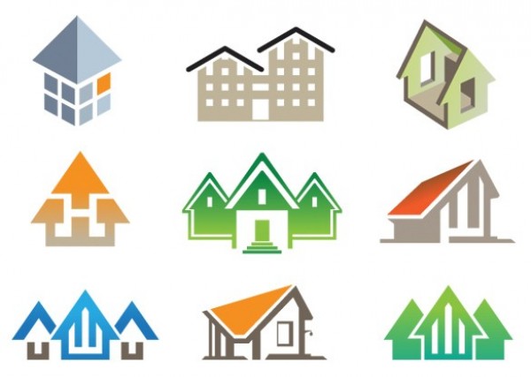 9 Vector House Home Building Logotypes Set web vector house logo vector unique ui elements stylish set quality original new logotype logo interface illustrator house logotype house logo house home logo home high quality hi-res HD graphic fresh free download free eps elements download detailed design creative building logo building   