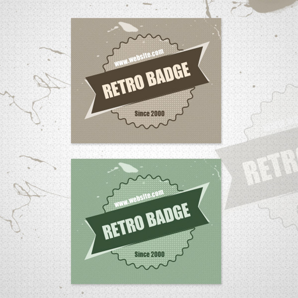 2 Flat Grunge Retro Badge Set ui elements ui set ribbon retro badge retro free download free flat banners badge   