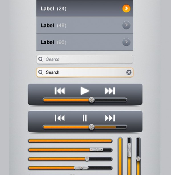 Orange Full Retina/Web Elements Kit PSD web unique ui set ui kit ui elements ui toolbar toggle switches tabs stylish social set slider set set selector bar search field roller counter quality psd progress bar power buttons pack original orange new music player modern mini buttons kit iOS retina kit ios interface hi-res header bar HD fresh free download free elements dropdown download detailed design creative control knobs clean calendar   