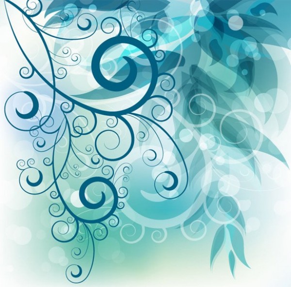 Cool Blue Transparent Floral Abstract Background web vector unique transparent swirl stylish quality original leaves illustrator high quality graphic fresh free download free floral eps download design creative cool blue background abstract   