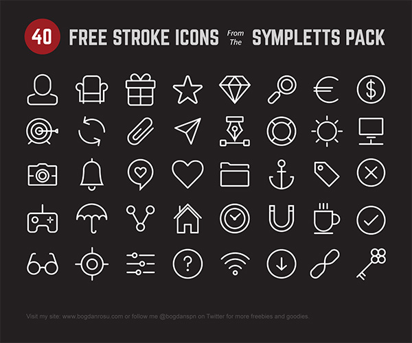 40 Sympletts Stroke Minimalistic Icons Vector Pack vector ui elements ui sympletts stroke set pack minimal icons free download free   
