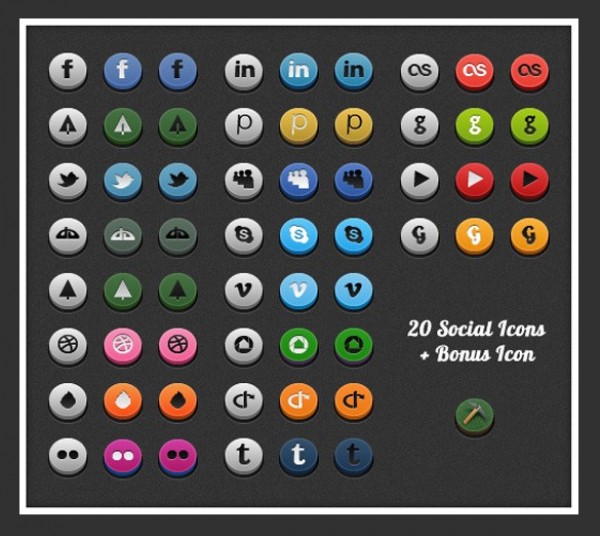20 Round 3D Social Media Icons Pack PNG web unique ui elements ui stylish social set round quality png pack original new networking modern minimal media interface icons hi-res HD grey fresh free download free elements download detailed design creative colors clean bookmarking 3d   