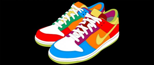 Colorful Vector Sneakers vectors vector graphic vector unique sneakers runners quality photoshop pack original nike+ modern illustrator illustration high quality fresh free vectors free download free download creative colorful ai   