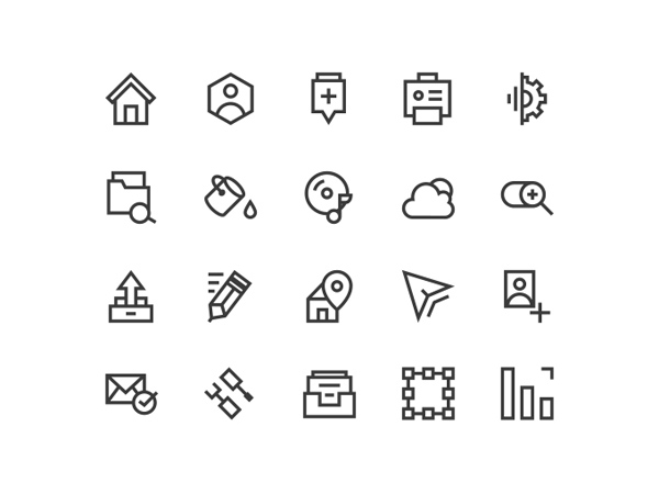 20 Web Line Vector Icons 354 vector set psd outline line icons   
