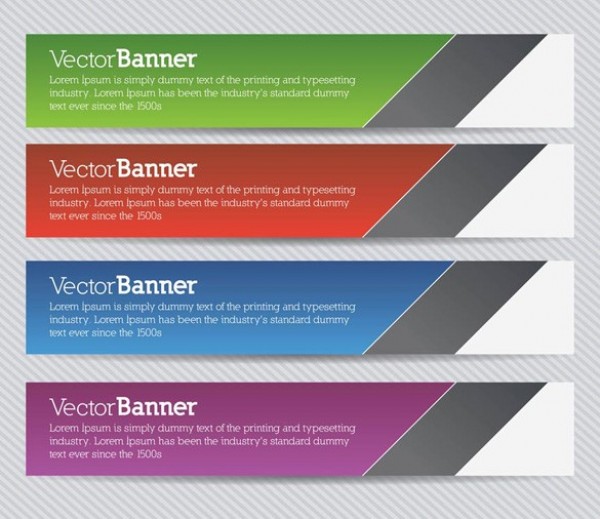 4 Colorful Business Text Banners Vector Set web vector unique ui elements stylish simple set quality plain original new modern banner interface illustrator high quality hi-res headers HD green graphic fresh free download free eps elements download detailed design creative colorful business blue banners   