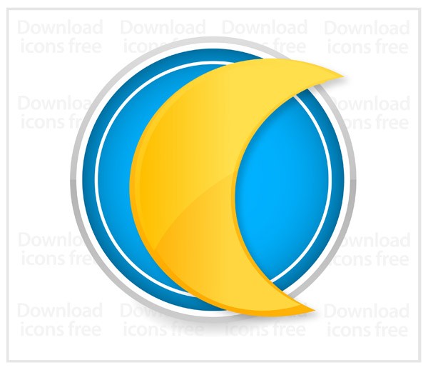 yellow moon vector icon yellow vector sign moon Isolated clear   