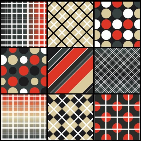 9 Plaid Dotted Striped Pattern Vector Pack web vector unique ui elements tan stylish stripes squares set red quality plaid patterns pattern set pack original new mixed interface illustrator high quality hi-res HD grid graphic fresh free download free elements download dotted diagonal grid diagonal detailed design creative colors black ai   