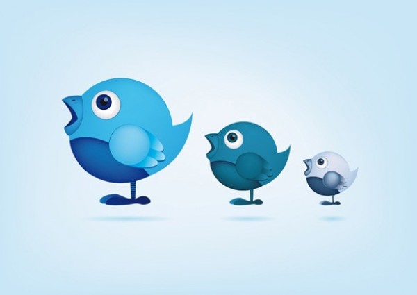 Cute Blue Twitter Birds Vector Icons Set web vector unique ui elements twitter birds twitter stylish social media set quality original new interface illustrator icons high quality hi-res HD graphic fresh free download free elements download detailed design cute creative blue birds blue bird   