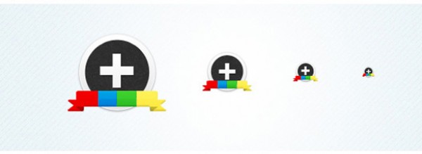 Google Plus(+) Circular Icon Set source files ribbon psd photoshop icon gplus google plus google freebie free icons colorful badge   