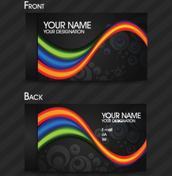 3 Stylish Abstract Vector Business Cards web vector unique ui elements stylish quality original new illustrator high quality hi-res HD graphic front fresh free download free download design creative colorful business card black back abstract   