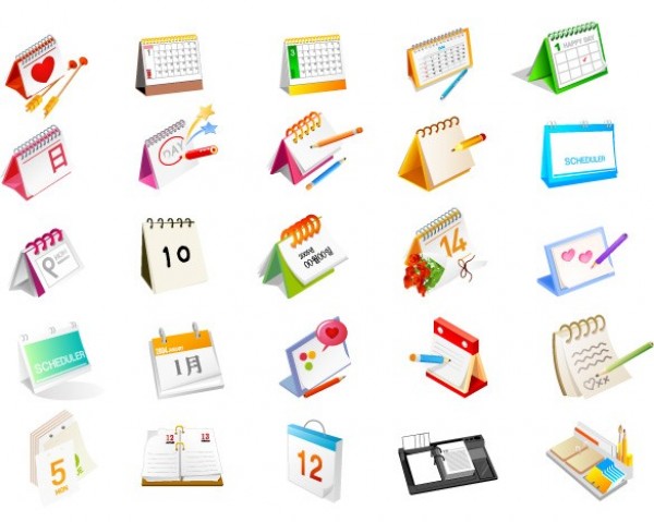 25 Colorful Desk Calendar Vector Icons Set web vector unique ui elements stylish set quality original notebook icon new interface illustrator high quality hi-res HD graphic fresh free download free flip up calendar elements download detailed desk calendar design creative calendar   