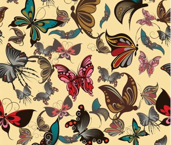 Lovely Butterfly Pattern Vector Background web vector unique stylish quality pattern original illustrator high quality graphic fresh free download free download design creative butterfly butterflies beautiful background   