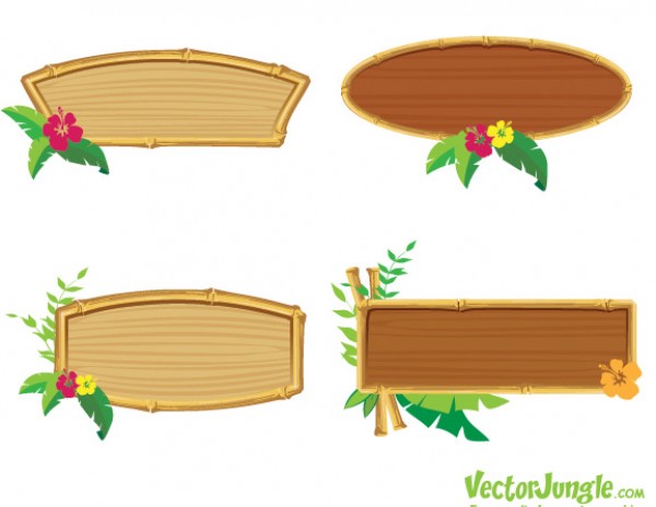 4 Bamboo Wooden Frame Vectors wooden wood vectors vector graphic vector unique tropical quality photoshop pack original modern illustrator illustration high quality fresh free vectors free download free frames download creative bamboo ai   