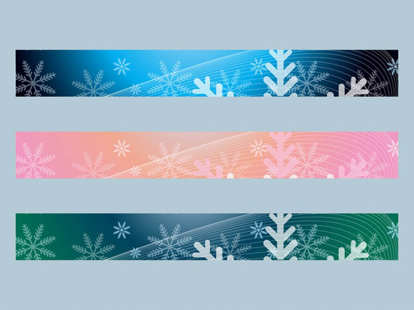 3 Winter Snow Web Banners Set winter vector snowflakes snow set seasons seasonal nature holidays header free download free blue banners   