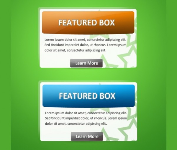 2 Fresh Modern Featured Modal Boxes Set web unique ui elements ui stylish stars simple set rust quality psd original orange new modern modal interface hi-res HD fresh free download free featured box featured elements download detailed design creative clean box blue   