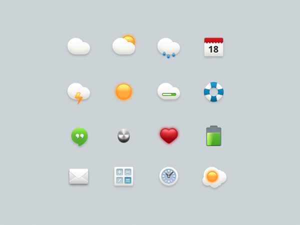 16 Cartoon Style Web & Weather Icons weather icons volume ui elements set psd mixed mail interface icons icon free download free download clock chat cartoon calendar calculator   