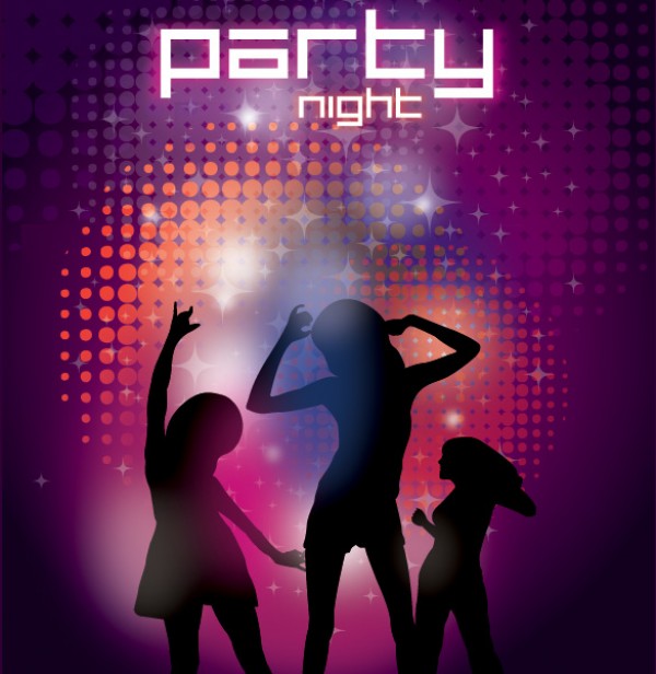 Silhouette Girls Dancing Party vectors vector graphic vector unique silhouette quality photoshop party pack original modern lights illustrator illustration high quality girl fresh free vectors free download free download disco dancing dance creative ai   