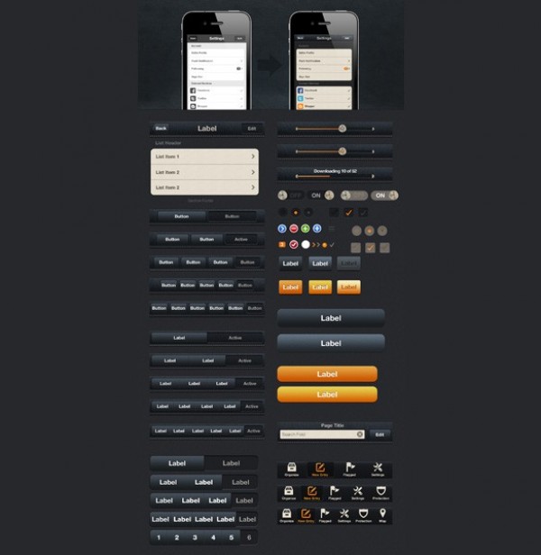 Dark Leather Web UI Elements Kit PSD web elements kit web unique ui set ui kit ui elements ui toolbar switches stylish set quality psd original new modern leather labels kit interface icons hi-res HD fresh free download free elements dropdown download detailed design dark ui kit dark creative clean buttons   