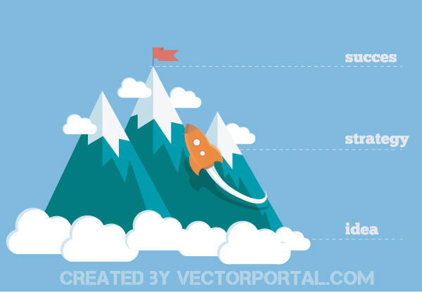 Business Concept Graphic for Success vector success reach the top illustration concept business   