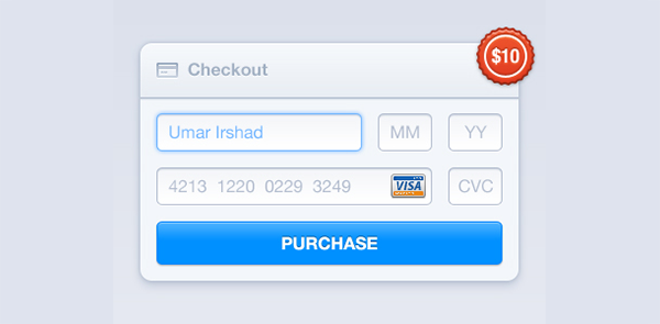 Credit Card Payment Checkout Widget widget ui elements ui payment free download free form credit card checkout box   