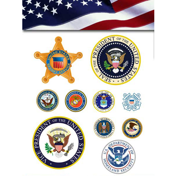 USA Symbols and Badges Vector Set web Vice President vector usa US flag unique ui elements symbols stylish set security secret service badge Secret Service quality president original new navy interface insignias illustrator high quality hi-res HD graphic fresh free download free elements download detailed design creative badge Air Force ai   