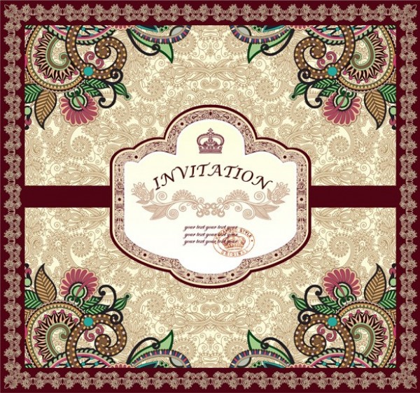 Beautifully Designed Vintage Vector Cards web vintage vector unique stylish quality pattern paisley original invitation illustrator high quality graphic fresh free download free exquisite download design creative card   