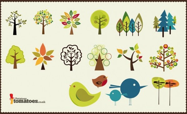 Sweet Birds and Trees Abstract Vector Set web vector unique ui elements trees tree stylish set quality original new interface illustrator high quality hi-res HD graphic fresh free download free elements download detailed design creative birds bird Artistic abstract   