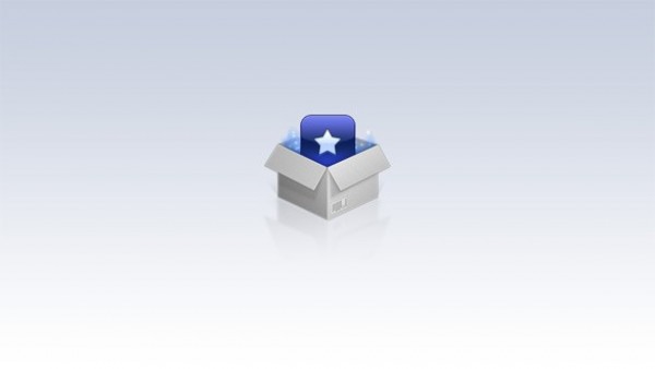 Blue Glowing Star Box Icon PSD web unique ui elements ui stylish star simple quality original new modern interface icon hi-res HD glowing fresh free download free elements download detailed design creative clean box icon box blue box icon blue   