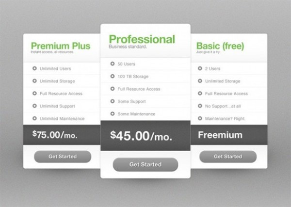Professional Modern Pricing Table Interface PSD web unique ui elements ui table stylish quality psd professional product pricing table price package original new modern interface hi-res HD fresh free download free elements download detailed design creative comparison clean   