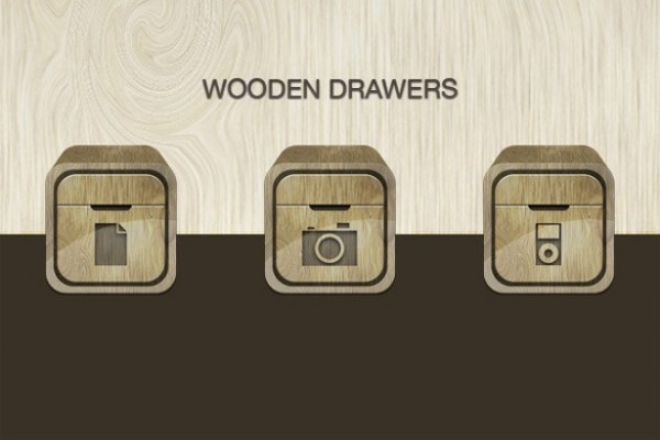 3 Amazing 3D Wooden Drawer Icons Set PSD/PNG wooden drawer icon wooden wood web unique ui elements ui stylish quality psd png pictures original new music modern interface icon hi-res HD fresh free download free elements drawer icons drawer download documents docks detailed design creative clean   