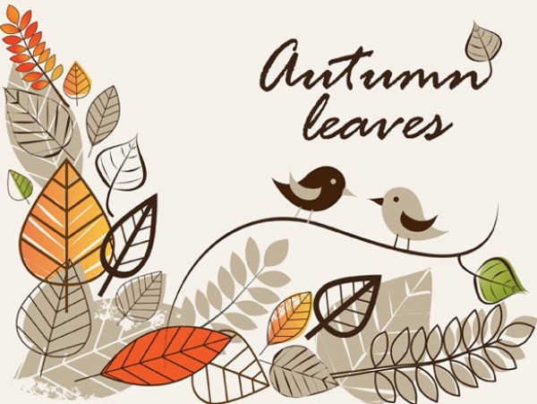 Autumn Leaves Birds Theme Vector Background web vector unique stylish quality original nature leaves leaf illustrator high quality graphic fresh free download free download design creative birds background autumn leaves autumn   