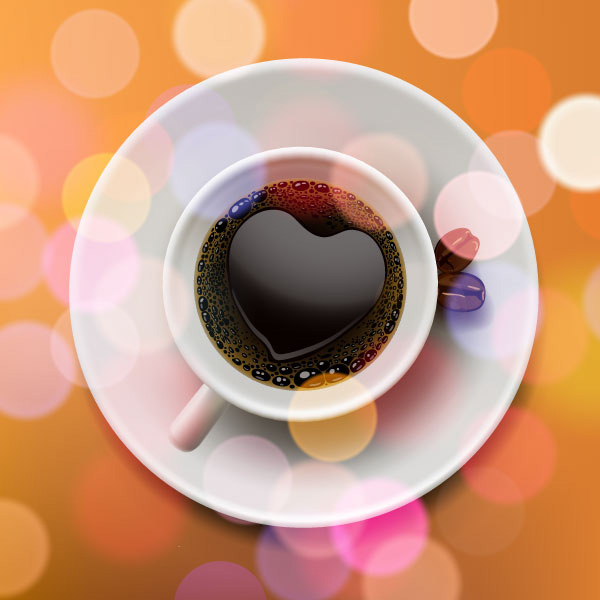 Love Coffee Heart Valentine's Background vector valentines love heart free download free coffee cup coffee bokeh background   