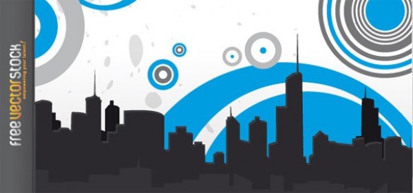 City Silhouette Blue Circle Abstract Background web vector unique ui elements stylish skyline silhouette quality original new interface illustrator high quality hi-res HD graphic fresh free download free eps elements download detailed design creative cityscape city circles buildings blue background abstract   