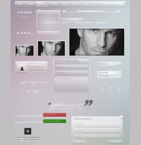 Amazing White Glass Web UI Kit PSD white glass white web unique ui kit ui elements ui transparent stylish sliders simple registration quality psd profile original new navigation modern menu login interface hi-res HD glass fresh free download free elements download detailed design creative Contact forms clear clean buttons   