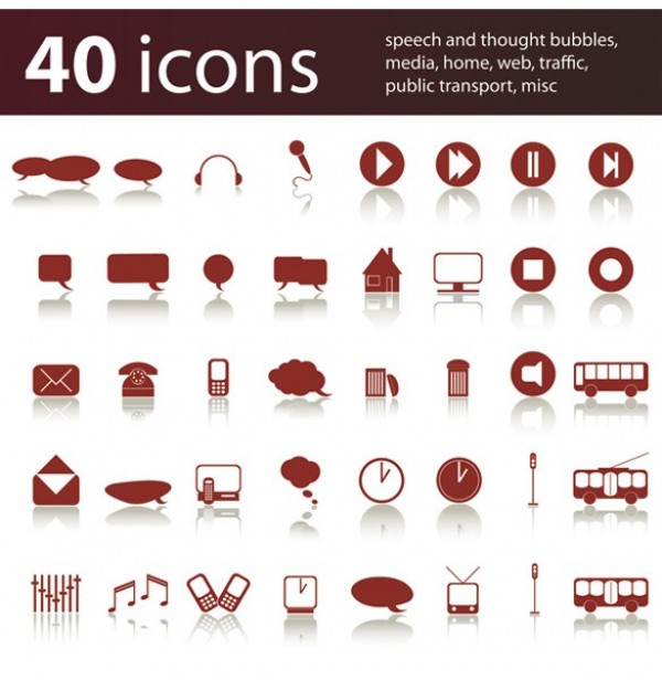 40 Simple Red Web Icons Vector Set web vector unique ui elements stylish speech bubble simple red quality player phone original new mobile media mail interface illustrator icons icon home high quality hi-res HD graphic fresh free download free elements download dialogue box design creative bus   