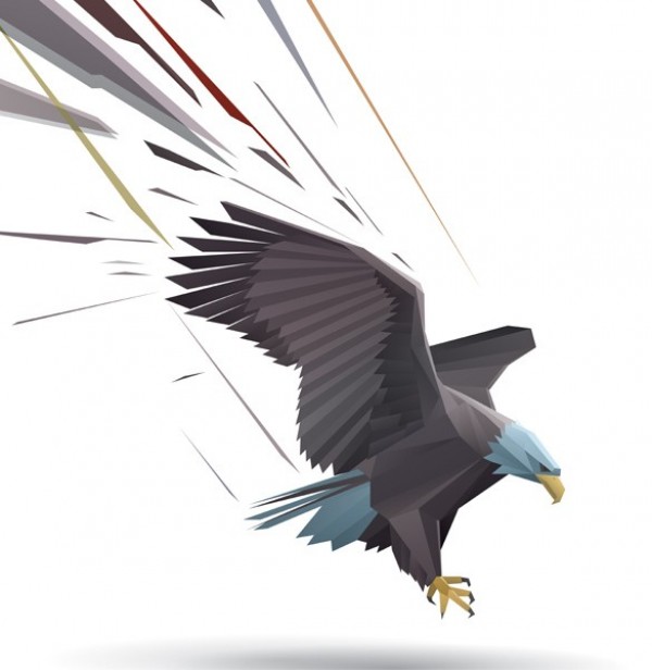 Landing Bald Eagle Vector Graphic web vector unique ui elements stylish quality original new landing eagle interface illustrator high quality hi-res HD graphic fresh free download free flying eagle eps elements eagle download detailed design creative background abstract   