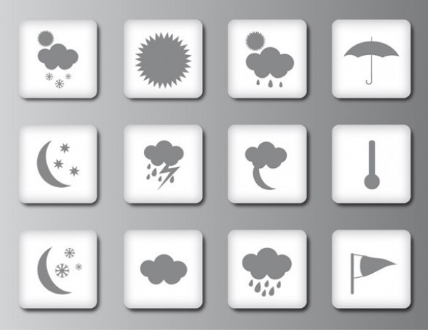 Clean Grey Weather Icons/Buttons Vector Set web weather buttons weather vector unique ui elements stylish set quality original new interface illustrator icons high quality hi-res HD grey gray graphic fresh free download free eps elements download detailed design creative climate buttons   