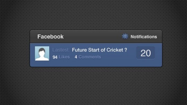 Funky Facebook Notification Widget PSD widget web unique ui elements ui stylish status quality psd original notification box new modern likes interface hi-res HD fresh free download free facebook notification facebook elements download detailed design creative counter comments clean blue avatar   