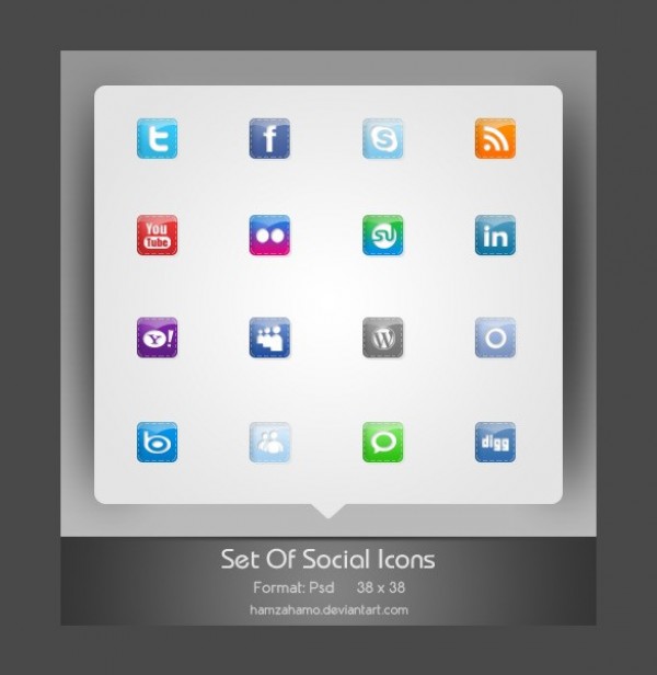 16 Minimal Stitched Social Media Icons Set PSD web unique ui elements ui stylish stitched social media social simple set quality psd pack original new networking modern minimal interface icons hi-res HD fresh free download free elements download detailed design creative clean bookmarking   