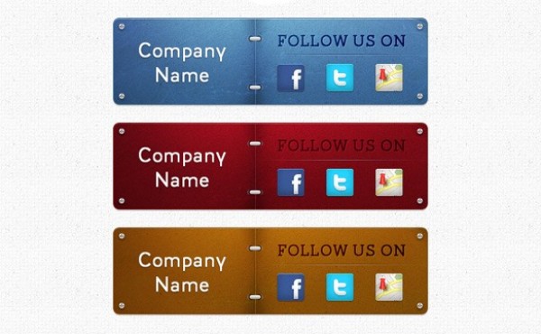 3 Plaque Style Follow Us Buttons Set PSD web unique ui elements ui stylish social buttons social button quality psd plaque original new modern interface icons hi-res HD fresh free download free Follow Us elements download detailed design creative company name clean   